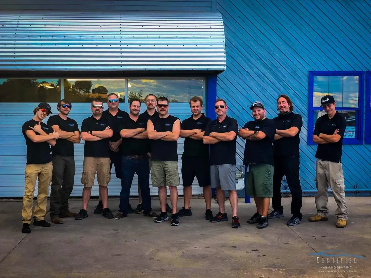 The shop team in the bay